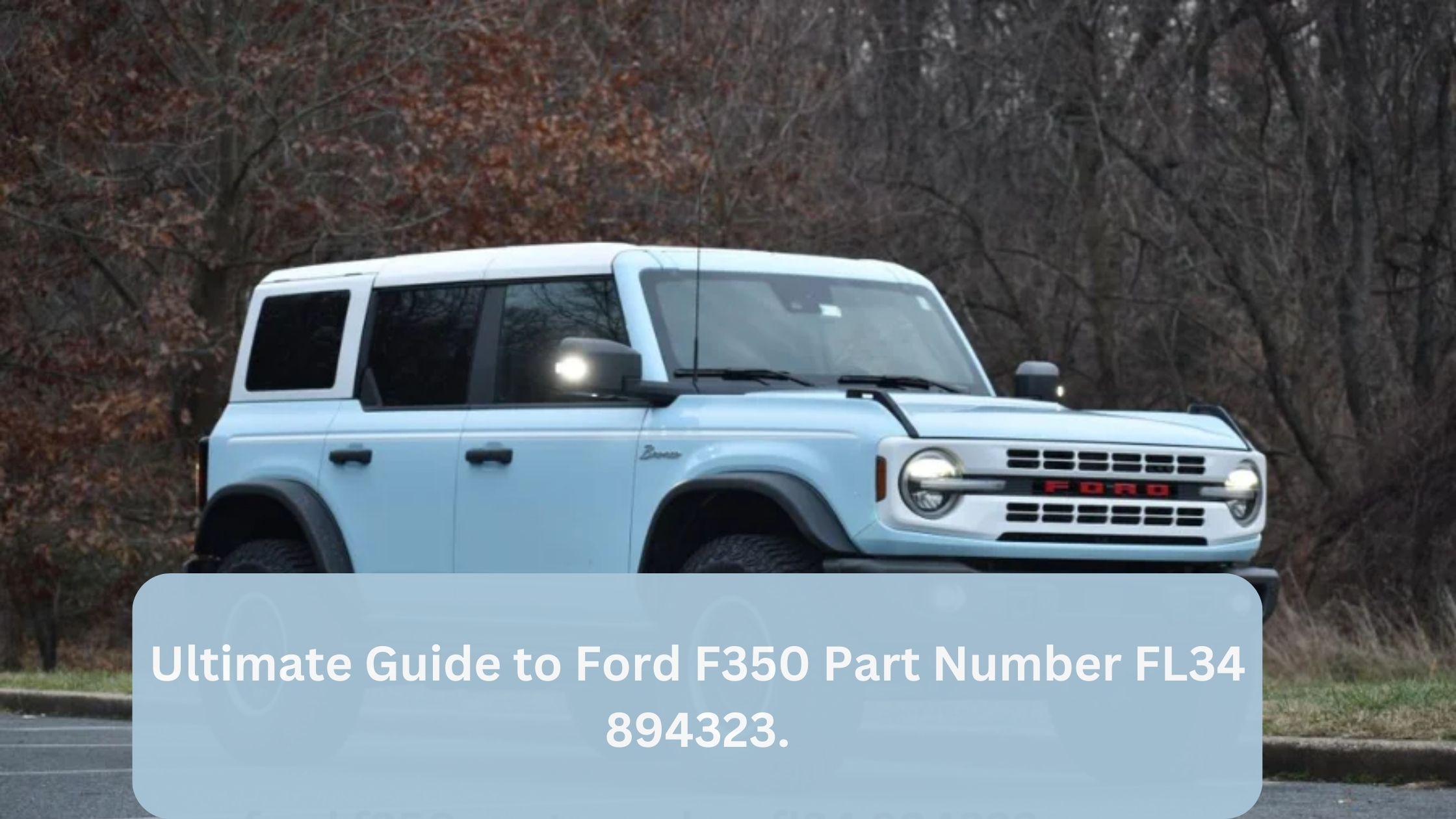 Ultimate Guide to Ford F350 Part Number FL34 894323.